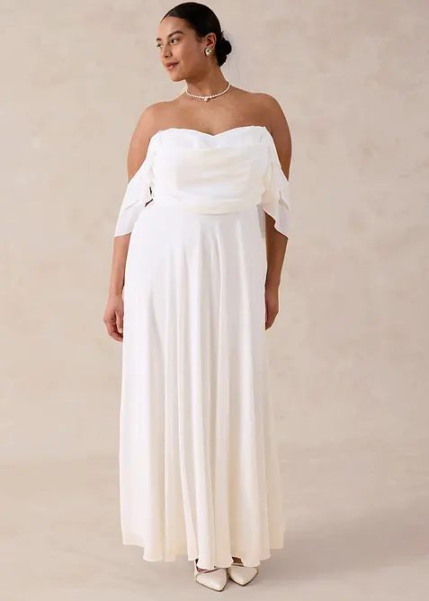 Brautkleid aus feinem Chiffon mit Drapierung, bonprix