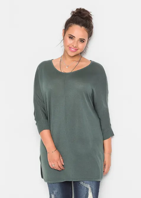 Feinstrickpullover mit 3/4 Arm, bonprix