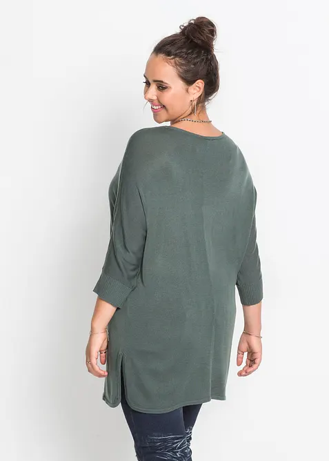 Pull en fine maille manches 3/4, bonprix