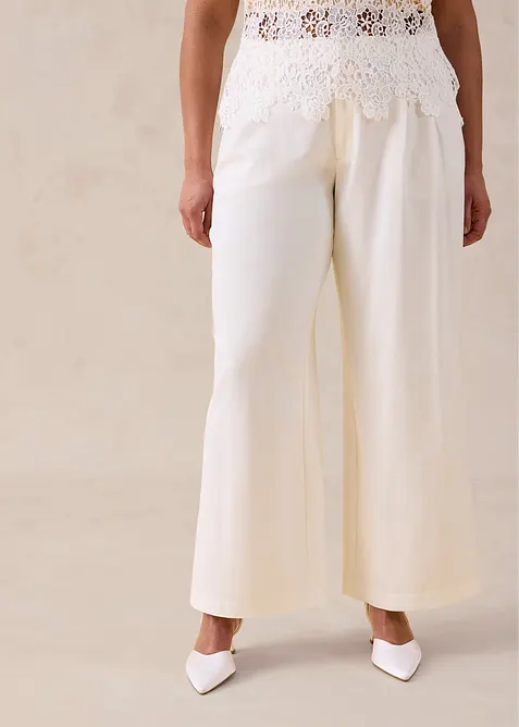 Pantalon large &agrave; pinces, bonprix