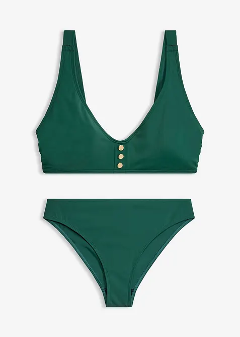 Bustier-Bikini mit Knopfdetail (2-tlg.Set), bonprix