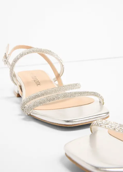 Riemchensandalen mit Glitzersteinen, bonprix