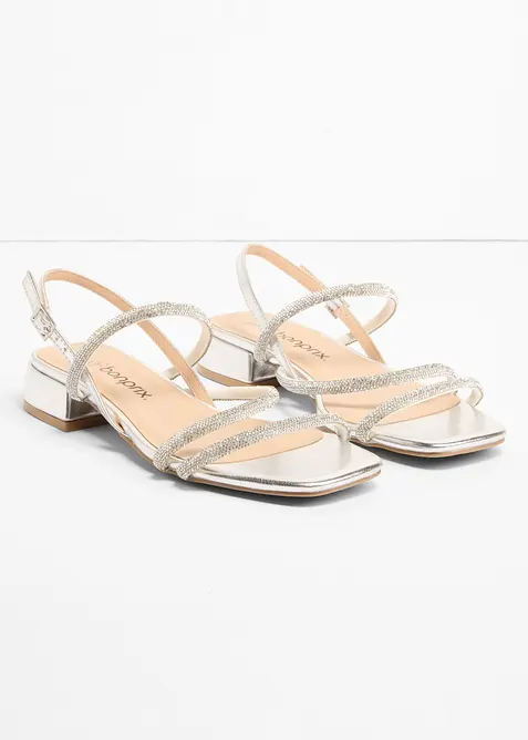 Riemchensandalen mit Glitzersteinen, bonprix