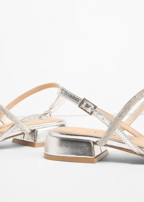 Riemchensandalen mit Glitzersteinen, bonprix