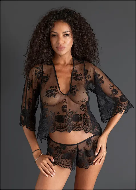 Top &agrave; manches longues + shorty (Ens. 2 pces.), bonprix