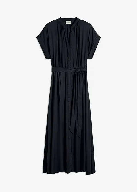 Hemdblusenkleid aus flie&szlig;ender Viskose, bonprix