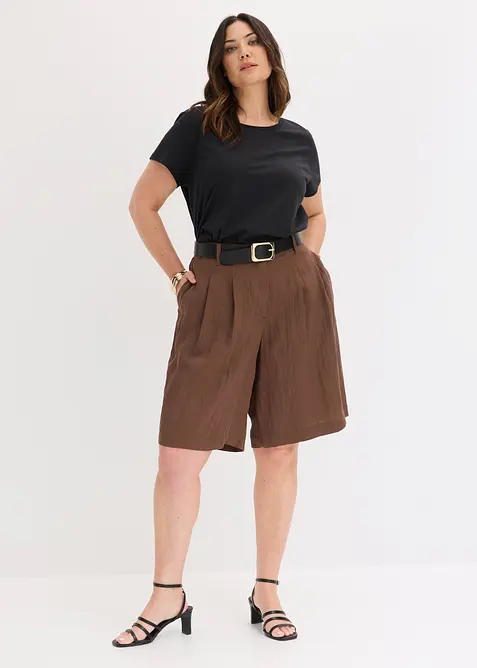 Bermuda doux en viscose m&eacute;lang&eacute;e, bonprix