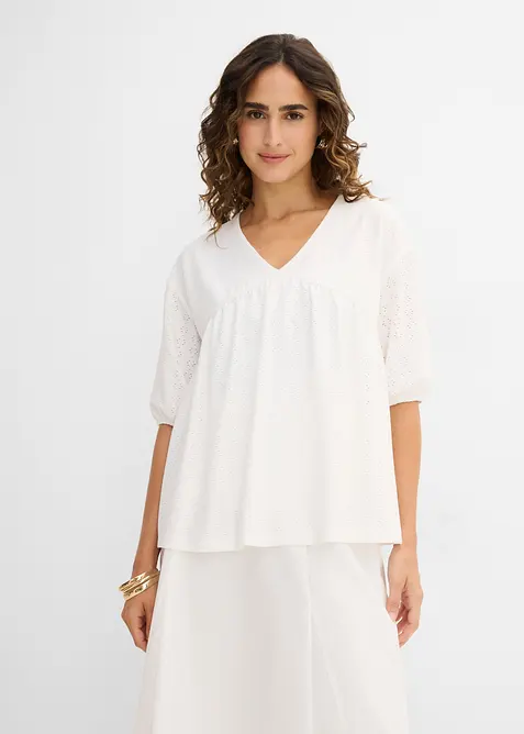 Blouse orn&eacute;e de belles broderies, bonprix