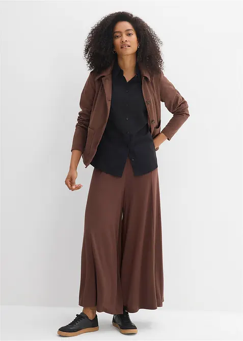 Chemisier manches courtes cintr&eacute; et extensible en coton majoritaire, bonprix