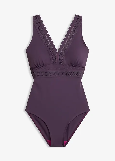 Maillot 1 pi&egrave;ce &agrave; empi&egrave;cements d&eacute;coup&eacute;s au laser, bonprix
