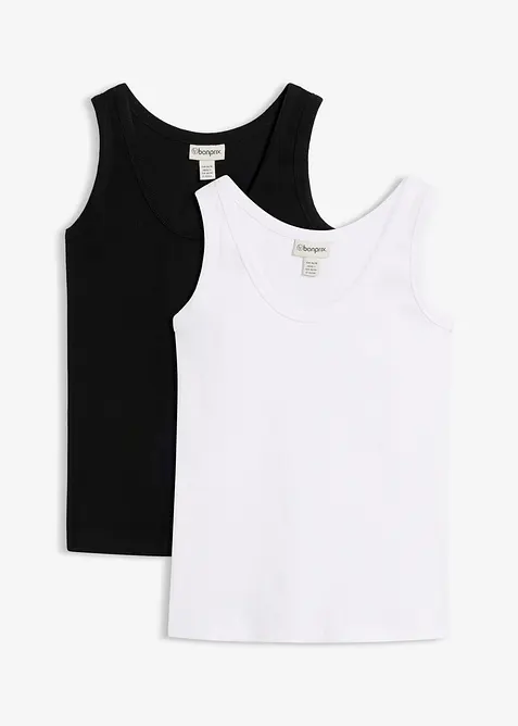 Lot de 2 d&eacute;bardeurs c&ocirc;tel&eacute;s en coton extensible, bonprix