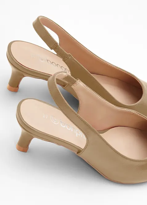 Escarpins slingback &agrave; petit talon fin, bonprix