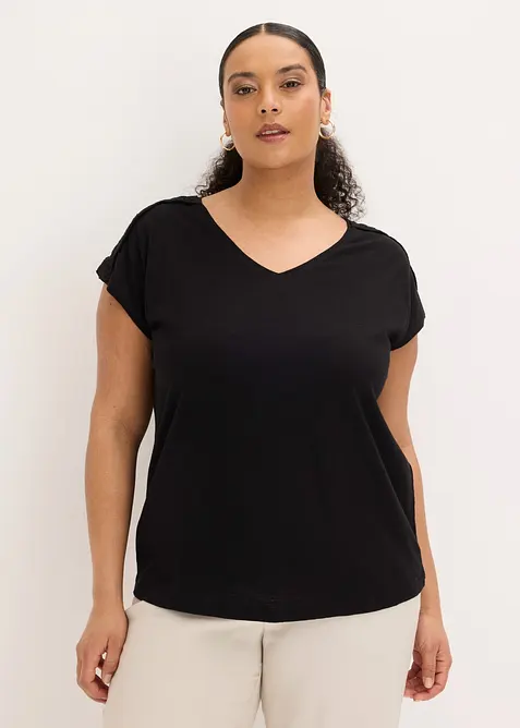 Shirt mit H&auml;keleins&auml;tzen, bonprix