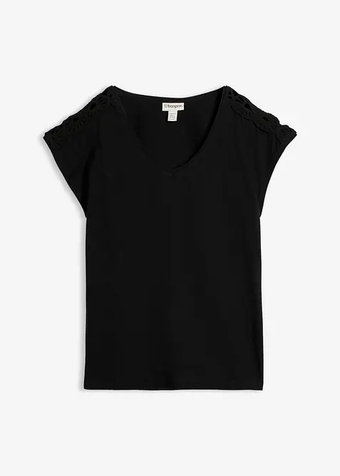 Shirt mit H&auml;keleins&auml;tzen, bonprix
