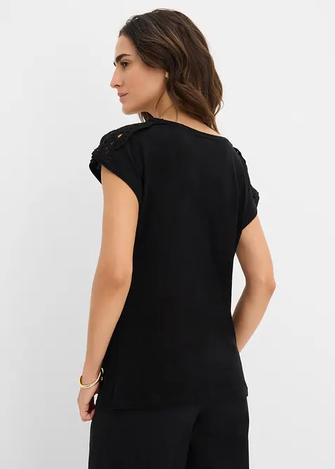 Shirt mit H&auml;keleins&auml;tzen, bonprix
