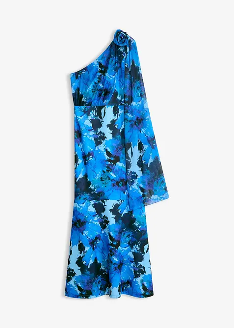 Abendkleid mit One-Shoulder und Blumen-Applikation, bonprix