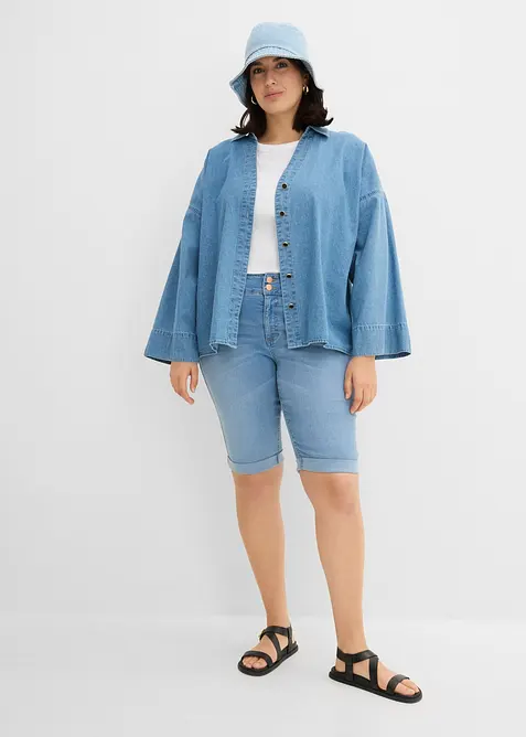 Bermuda en jean, taille mi-haute, bonprix