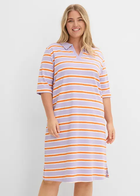 Robe longueur genou &agrave; col polo, bonprix