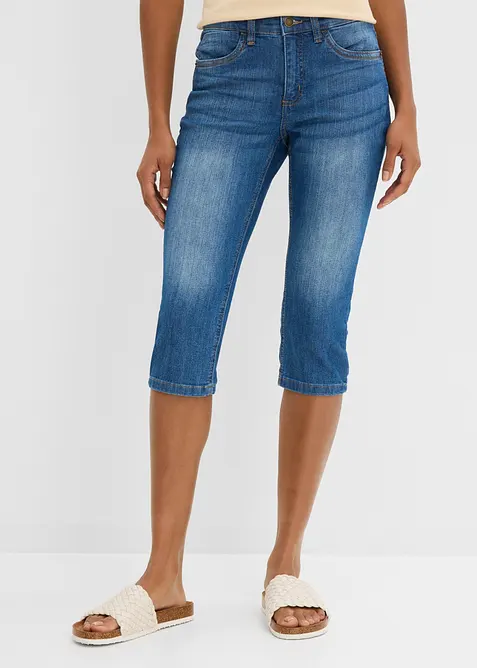 Slim Jeans, Mid Waist, Capri, bonprix