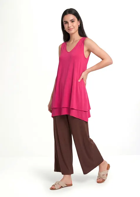 Doppellagiges Long-Top aus Viskose-Mix, bonprix