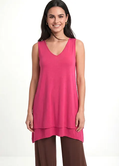 Doppellagiges Long-Top aus Viskose-Mix, bonprix
