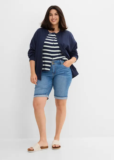 Bermuda en jean, taille mi-haute, bonprix