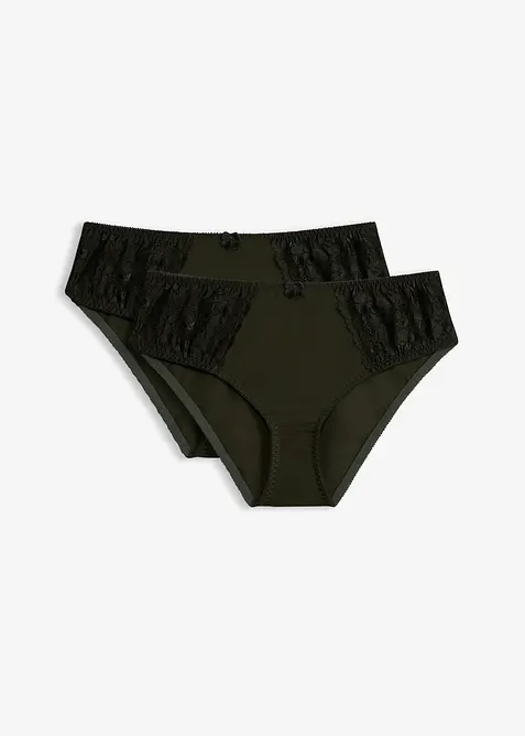 Maxislip mit zarter Spitze (2er Pack), bonprix