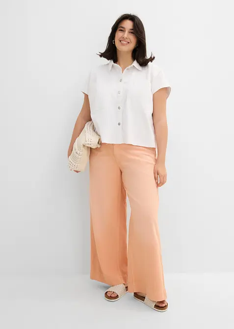 Chemisier en jean court et boxy, bonprix