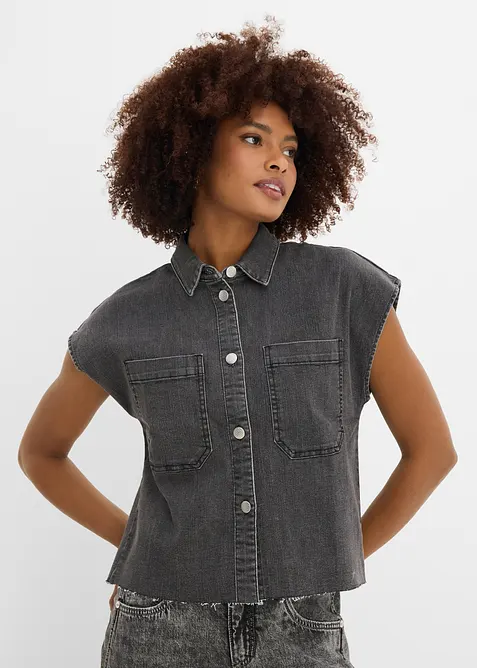 Kurze Boxy-Jeansbluse, bonprix