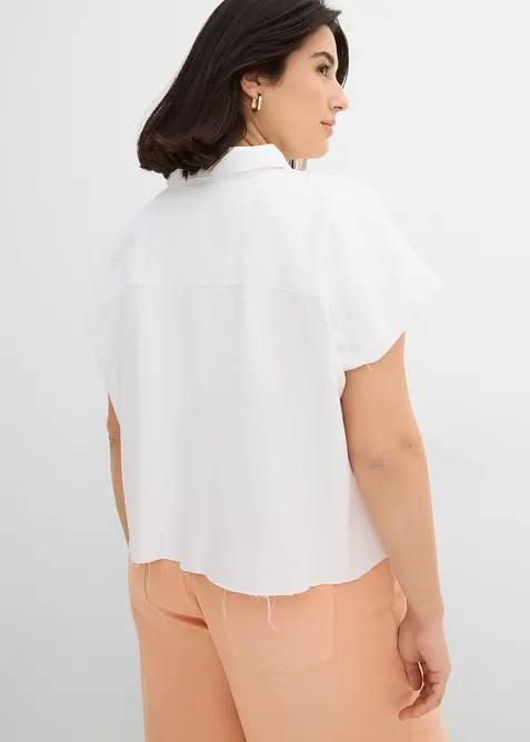 Chemisier en jean court et boxy, bonprix