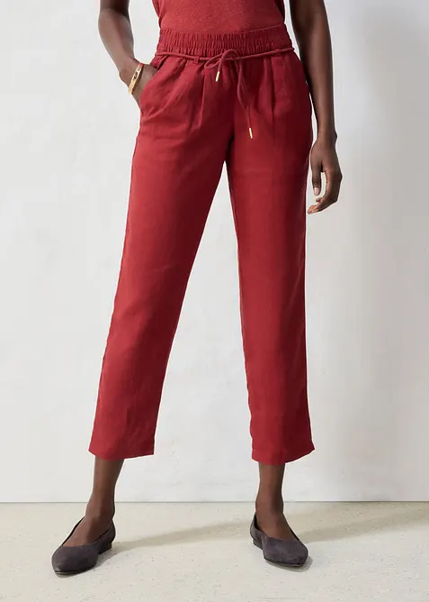 Pantalon taille &eacute;lastiqu&eacute;e 100&nbsp;% lin, bonprix