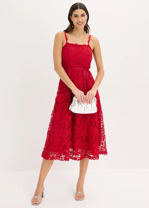 Spitzenkleid mit dekorierten Tr&auml;gern, bonprix