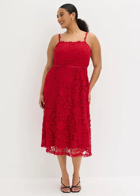 Spitzenkleid mit dekorierten Tr&auml;gern, bonprix
