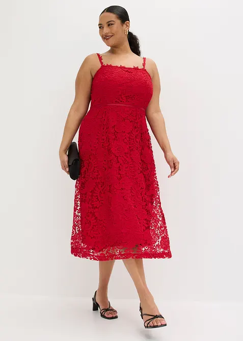 Spitzenkleid mit dekorierten Tr&auml;gern, bonprix
