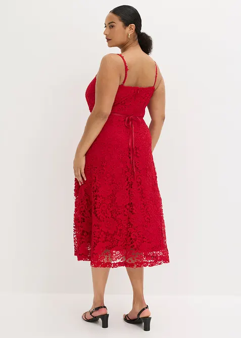 Spitzenkleid mit dekorierten Tr&auml;gern, bonprix