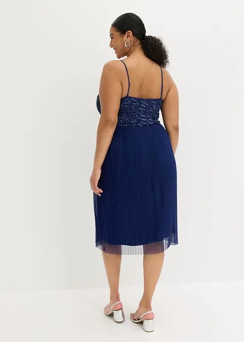 Midikleid mit Plissee-Rock und Paillettenstickerei, bonprix