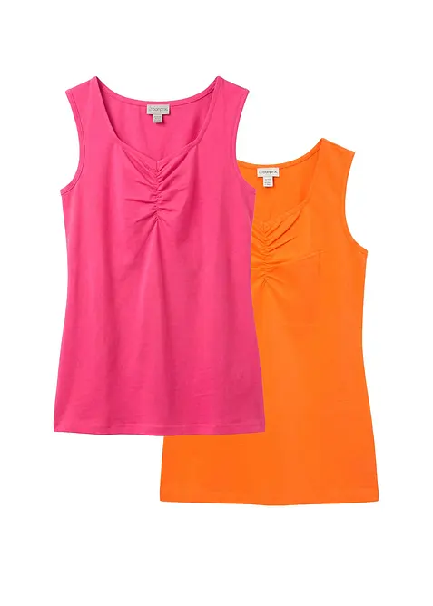 Lot de 2 tops en coton extensible, bonprix