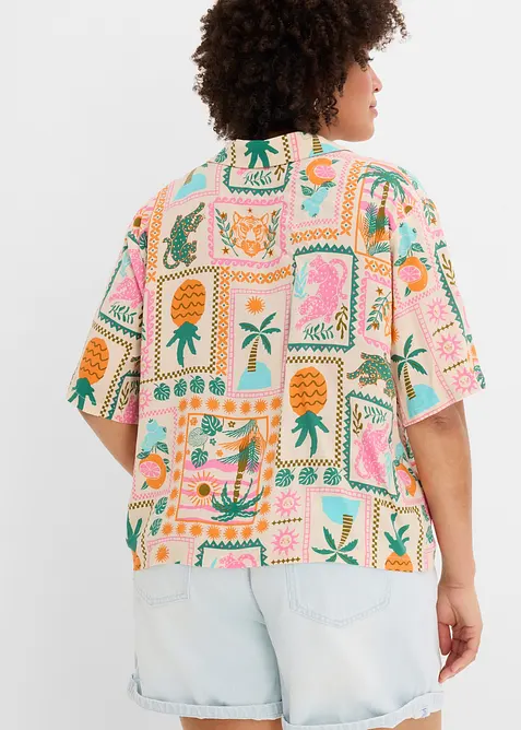 Hemdbluse aus flie&szlig;ender Viskose, bonprix
