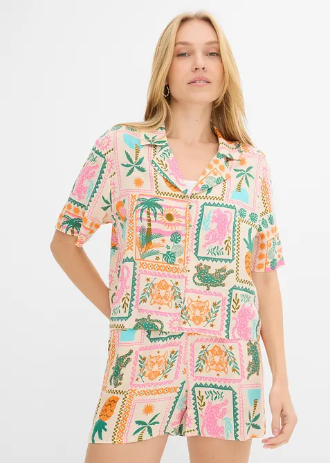 Hemdbluse aus flie&szlig;ender Viskose, bonprix