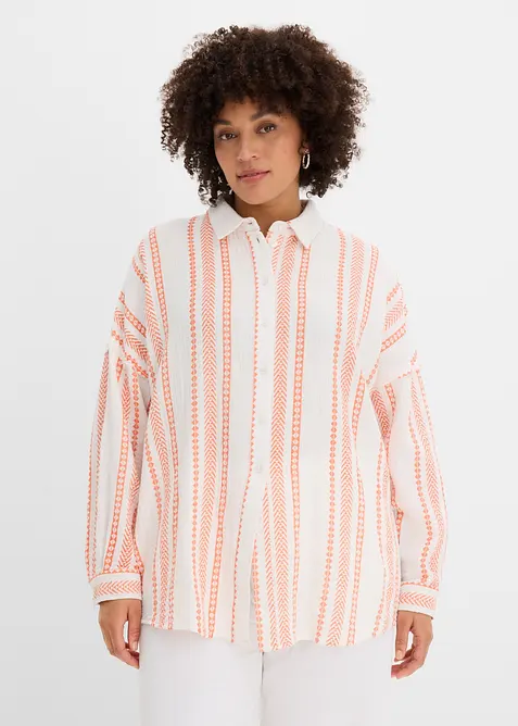 Hemdbluse aus luftigem Musselin, bonprix
