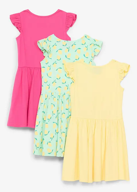 Lot de 3 robes en jersey 100% coton, bonprix