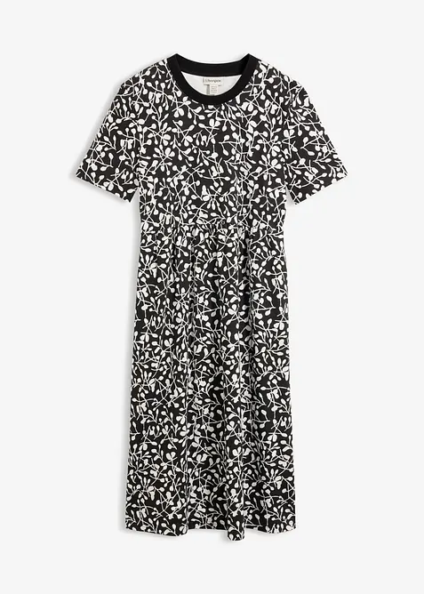 Ausgestelltes Jerseykleid aus schwerer Bio-Baumwolle, bonprix