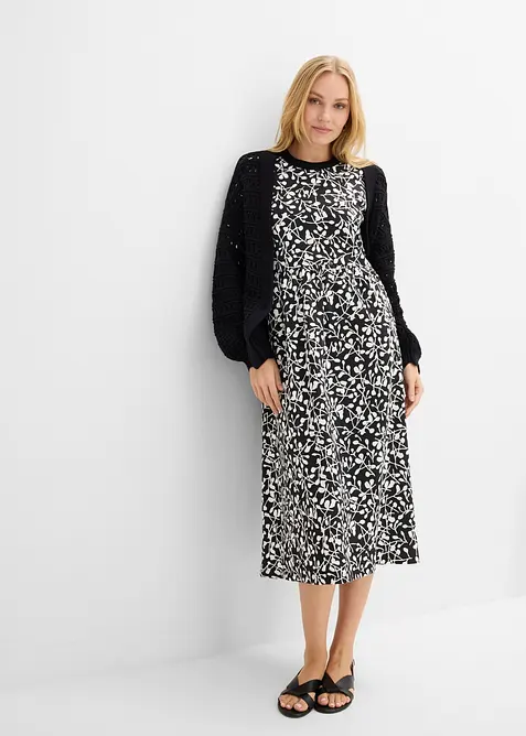 Ausgestelltes Jerseykleid aus schwerer Bio-Baumwolle, bonprix