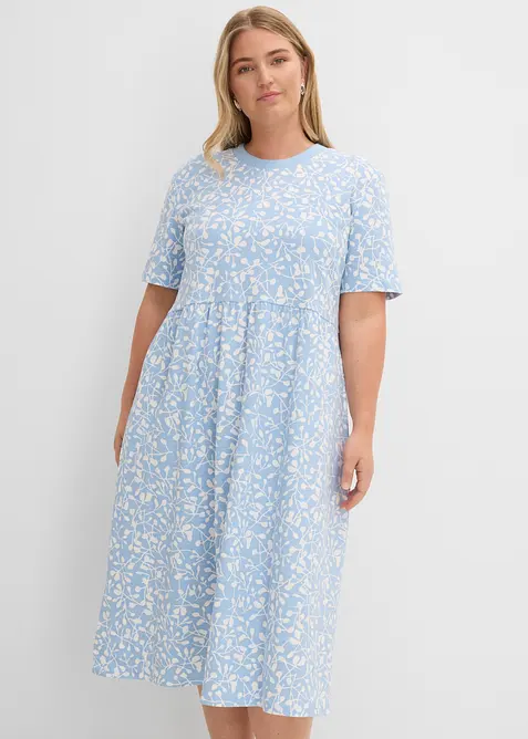 Ausgestelltes Jerseykleid aus schwerer Bio-Baumwolle, bonprix