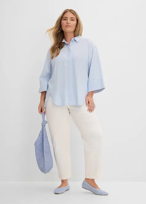 Pantalon barrel &agrave; taille &eacute;lastiqu&eacute;e, bonprix