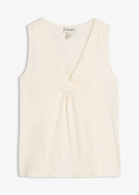 Top en coton brod&eacute;, bonprix