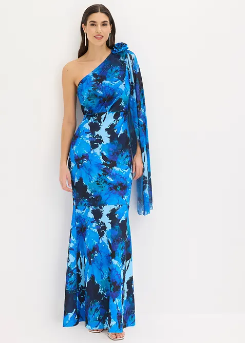 Robe de soir&eacute;e une &eacute;paule avec application de fleur, bonprix