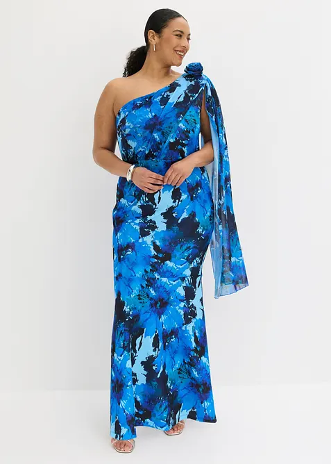 Robe de soir&eacute;e une &eacute;paule avec application de fleur, bonprix