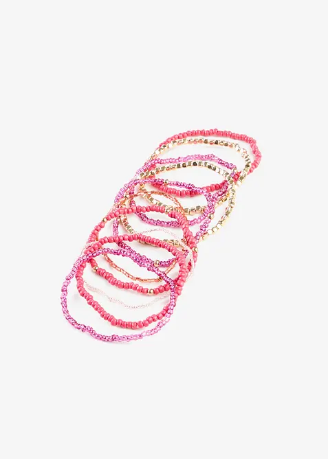 Lot de 10 bracelets en perles, bonprix