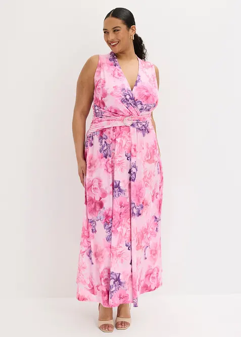 Robe longue en jersey fin avec accessoire, bonprix